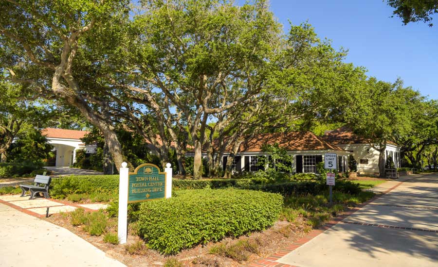 Town Building With Sign